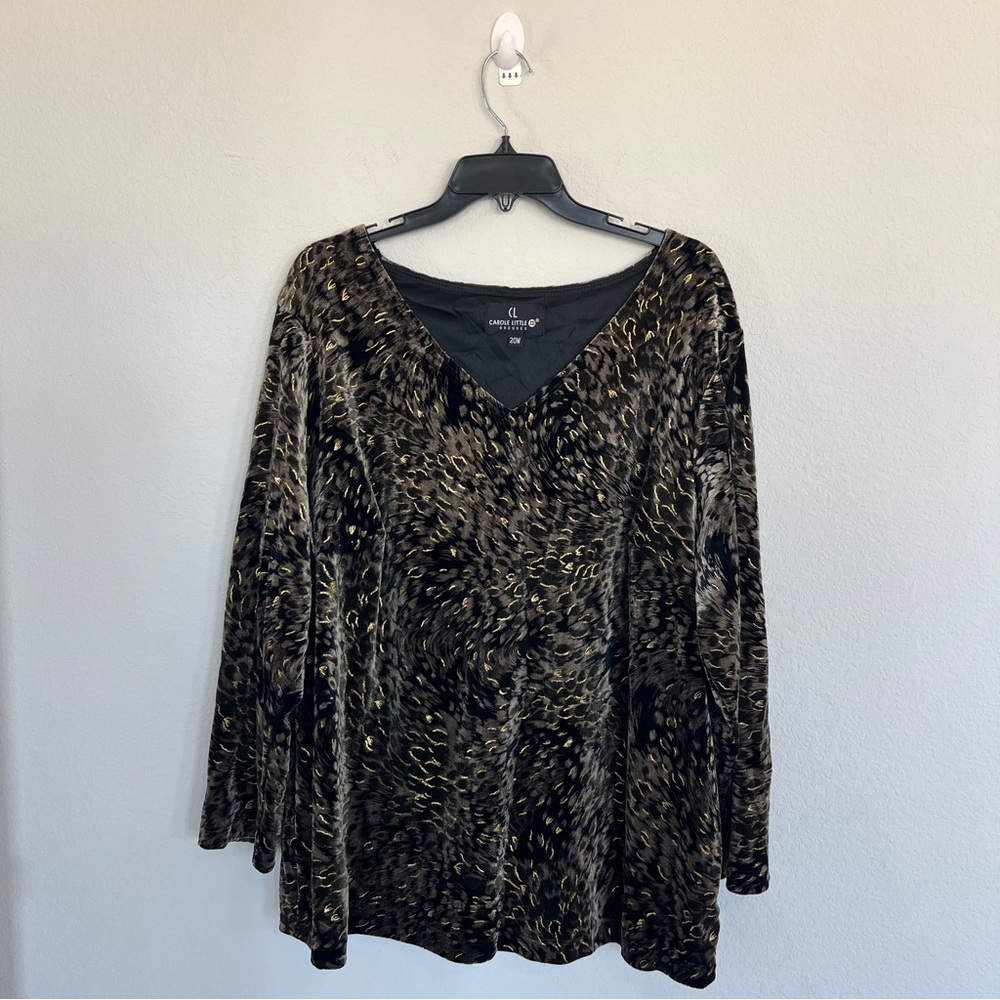 Carole Little Vintage Art to Wear Velvet Blouse Size 20W